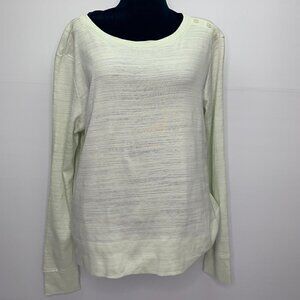 Lilla P Shirt Medium Pima Cotton Pale Green Casual Button On Shoulder De…